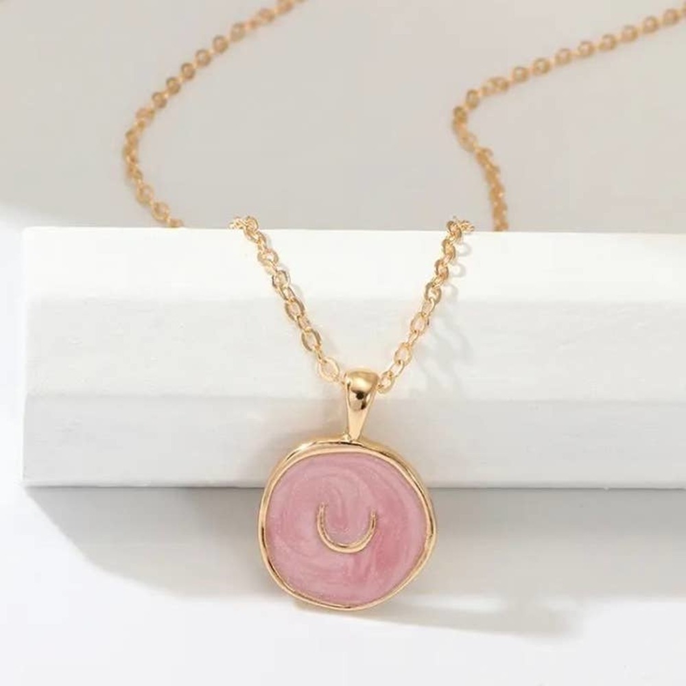 PINK Resin Horseshoe Lucky Charms Necklace
